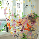 Butterfly Flower Pattern Voile Curtain Window Tulle Sheer Drapes Screen 1Mx2M