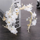 Floral Princess Wedding Headpiece Dried Flower Headband Dragonfly Tiara Hai