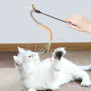 Cat Teasing Stick Colorful Pompom Feather Wand Fun Pet Teaser Rod Toys (03)