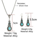 European and American retro pattern blue crystal inlaid turquoise earrings