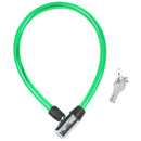 Green Plastic Coating Steel Scooter Bicycle Bike Cable Lock 65CM + 2 Keys N9J5