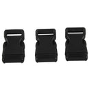 Plastic Backpack Quick Release Buckle 20mm Width 3 Pcs Black