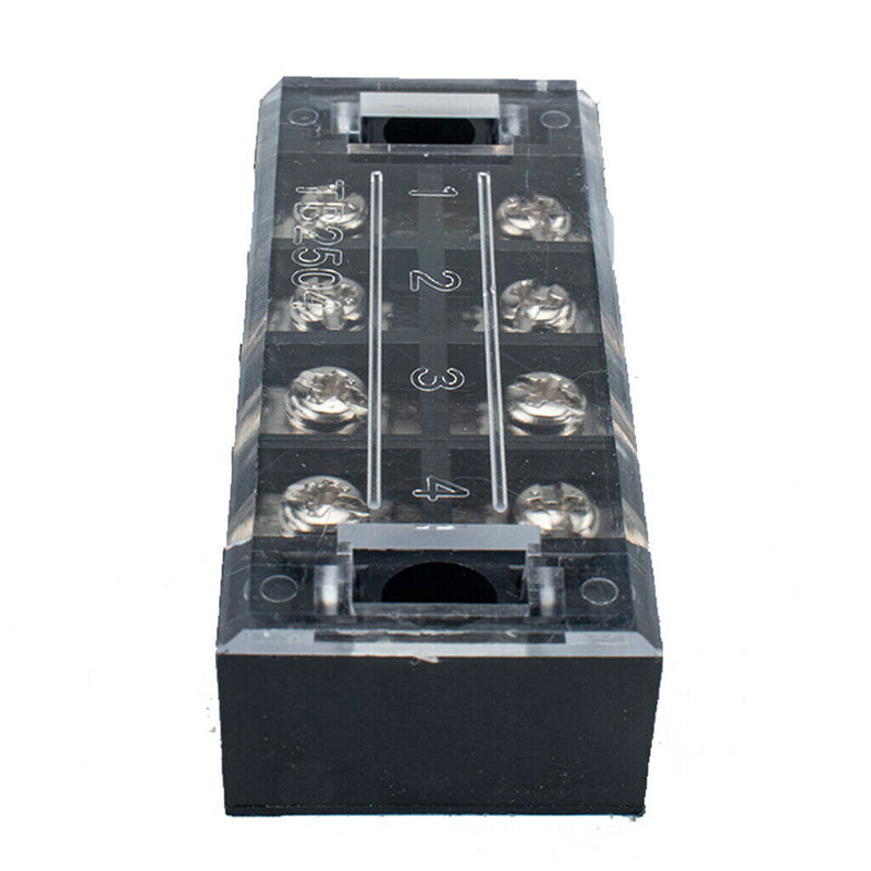 4 Positions Screw Terminal Strip Blocks Barrier 600V 25A Pre Insulated