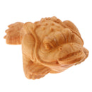 Wood Chinese Feng Shui Lucky Three Legged Money Toad Frog Decorative Crafts