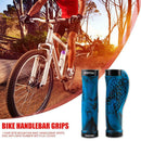 1 Pair MTB Mountain Bike Handlebar Grips Anti-Skid Rubber Cover (Dark Blue) A