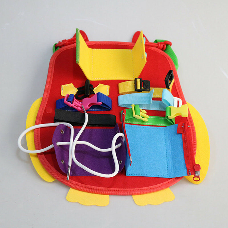 Felt Busy Board Button Dressing Life Motor Skill Educational Learning Toys