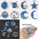 8PC Cute Moon/Star/Planet Enamel Pendant For DIY Earrings/Bracelet Craft Fashion