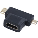 3 in 1 HDMI Female to Mini HDMI + Micro-HDMI Adapter
