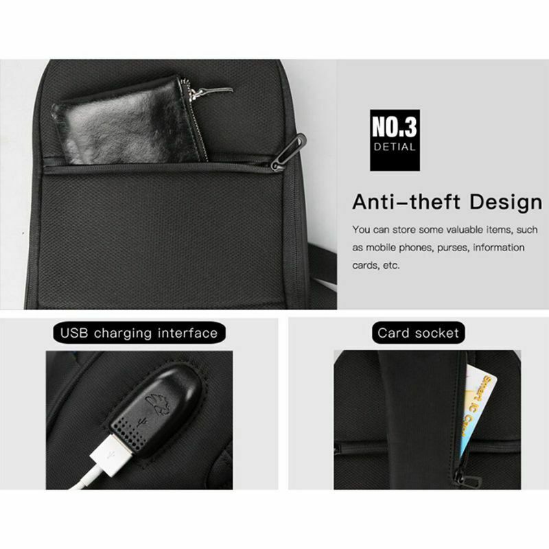 Kingsons Chest Bag Men's Crossbody Bag Small For Men For Single Shoulder St T8E6