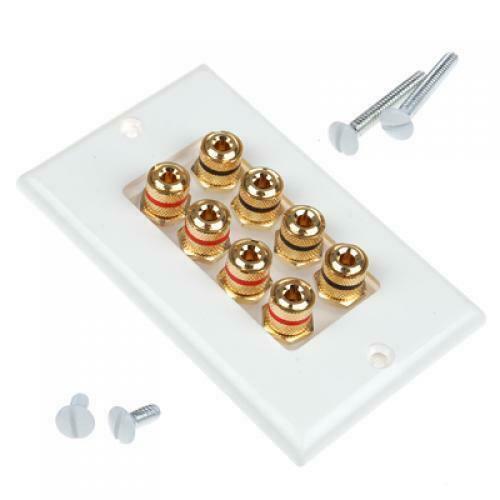 Speaker Cable Wall Plate - 8 Banana Plug