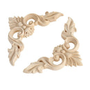 4pcs 8*8cm Wood Carved Corner Onlay Furniture Home Decorations Unpainted Ap K3E1