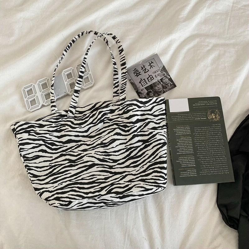 Zebra Animal Pattern Handbags Women Large Capacity Portable Totes Lady Shoulder