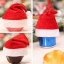 16x13cm Christmas Caps Mini Wine Bottle Santa Hat Dinner Party Decor I0D6