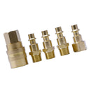 5Pc Solid Brass Quick Coupler Set Connector Air Hose Fitting 1/4" NPT Female