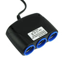 3-Way Car Cigarette Lighter Socket Splitter USB Charger Power Adapter DC 12V