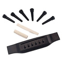 Bridge Pins Pegs Ebony Bridge Saddle Nut Set for Acoustic Guitar Replacement
