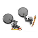 7/8 Inch Motorcycle LED Turn Signal Handlebar End Mirrors Motorcycle Rearvi