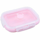 Pink Food Grade Silicone Lunch Box Folding Eco-Friendly Food Container Bent U5R3