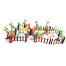 32pcs Plastic Animals Simulation Zoo Containing Various Kinds Fence Kids Toys  Z