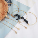 6pcs Women Boho Bracelet Punk Style Pineapple Stone Moon Bangle Birthday Jewelry