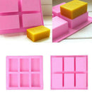 6 Cavity Square Rectangle Soap Mold Silicone Craft DIY Handmade Candy C Ew