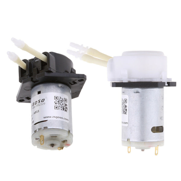 2 Pieces Aquarium Peristaltic Dosing Pump Black & White