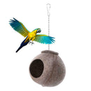 1xNatural Coconut Shell Bird Nest House Hut Cage Feeder Parrot Pet Z5A1 Par Q1K7