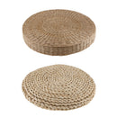 2x Round Natural Straw Chair Seat Pad Mat Yoga Meditation Cushion Seated Pad