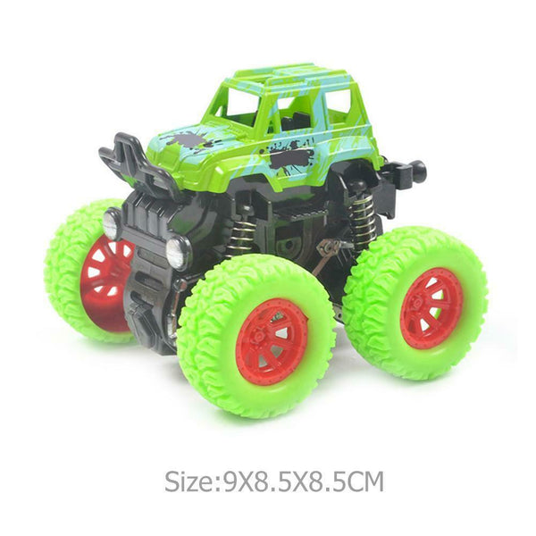 Mini Off-Road Vehicle Four-Wheel-Drive Plastic Kids Toys Stunt Car (Green)