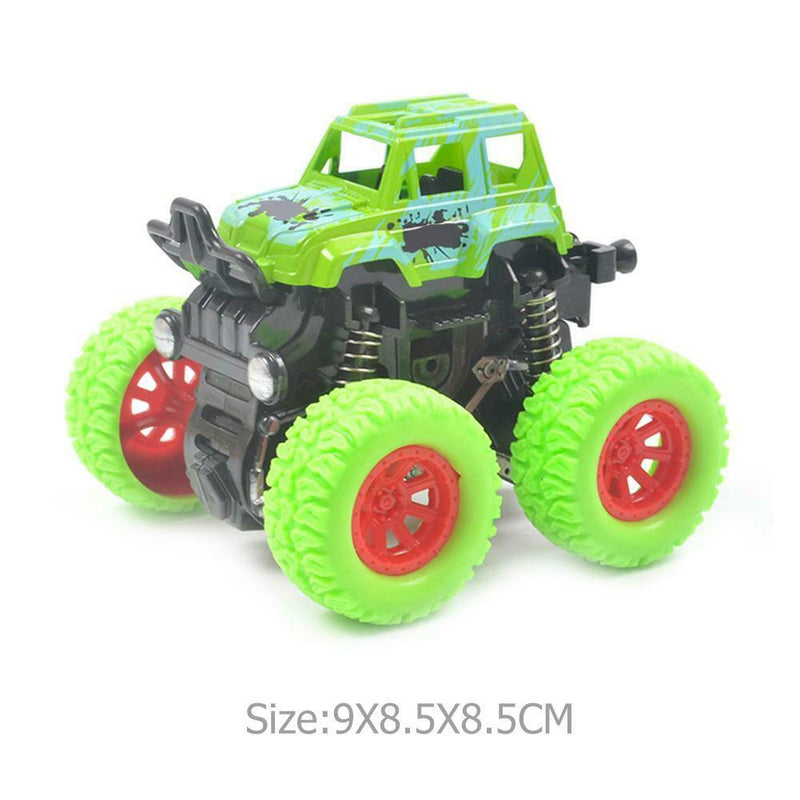 Mini Off-Road Vehicle Four-Wheel-Drive Plastic Kids Toys Stunt Car (Green)