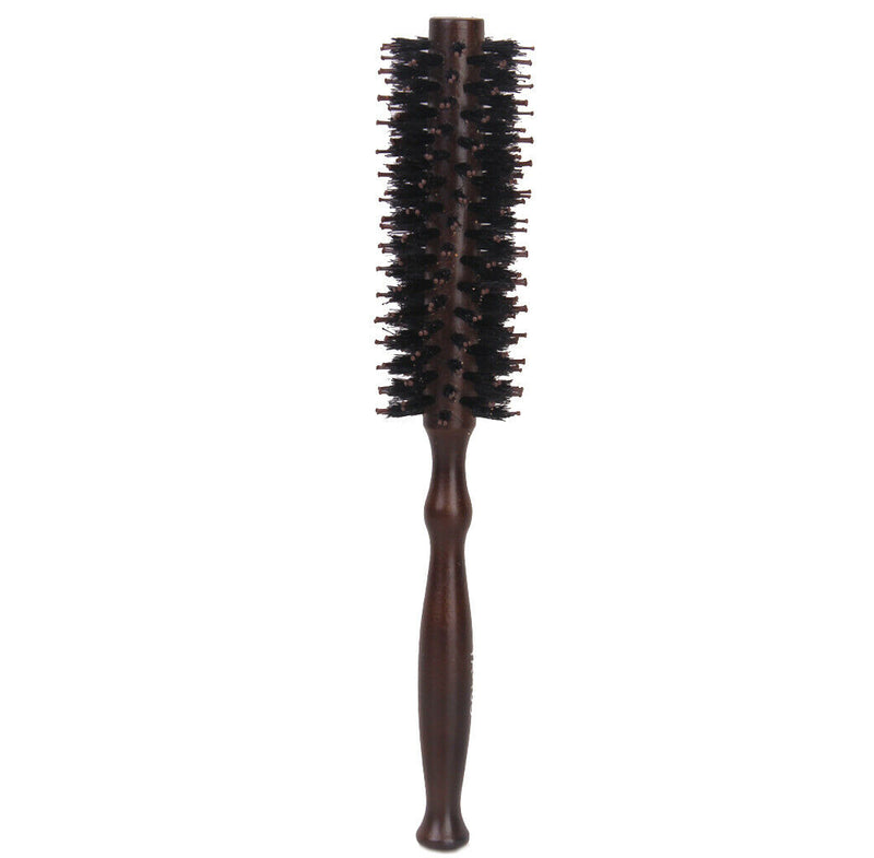 Wood Handle Hairdressing Bristle Curling Round Hair Comb Brush Hairbrush
