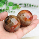 Natural Quartz Crystal Silk agate Sphere Ball lace agate ball Healing 70g L0Z2
