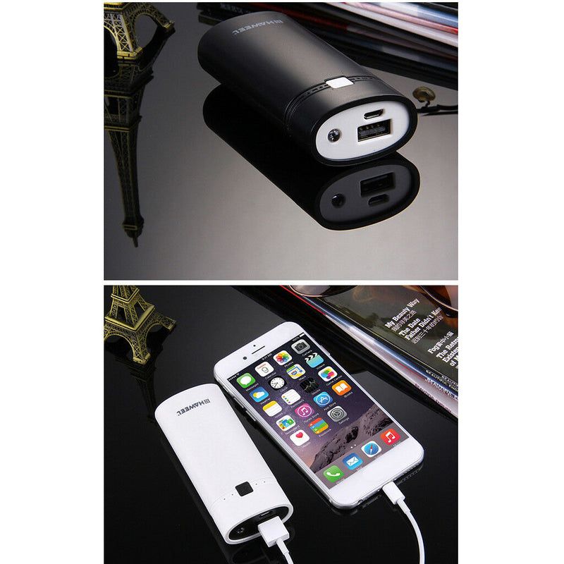 Portable USB Power Bank Battery Charger Case With LED Light White
