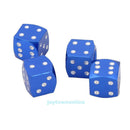 4x Aluminum Alloy Dice Style Car Tire Tyre Wheel Valve Stem Caps Dust Cover Blue
