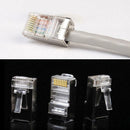Crystal 8Pin RJ45 Modular Plugs Head Cat6 Rj45 Ethernet Cable Connector Adapter