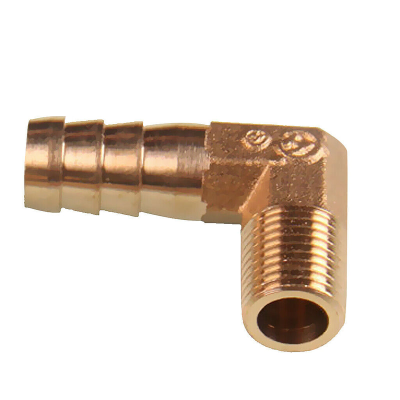 10x1/8 10mm Elbow Gas Nozzle Brass 90 Degree Elbow Barbed Hose Pipe Fittings