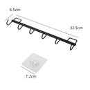 No Drilling Heavy Duty Kitchen  Organizer 6 Hooks Coat Spoon Wall Hanger