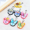 5pcs Mixed Puppy Pug Dog Key Cover Cap Keychain Key Ring Key Case Unisex Gif Gw