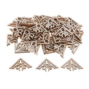 50 Pieces Wooden Embellishments Wood Carved Corner Onlay Appliques for Wooden