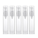 Portable Airless Bottle Cosmetic Treatment Pump Travel Empty Clear 10ml 5Pcs