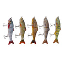 5pcs 4.7'' 4 Segments Fishing Baits Lures Swimbait Life-like Trout Striper