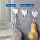 12 Pack Adhesive Hooks, Heart Shape Seamless Sticky Hooks, Heavy Duty Stain W9E3