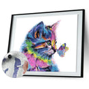 Hand Painted Picture DIY Colorful Cat Frameless Painting By Numbers Craft A