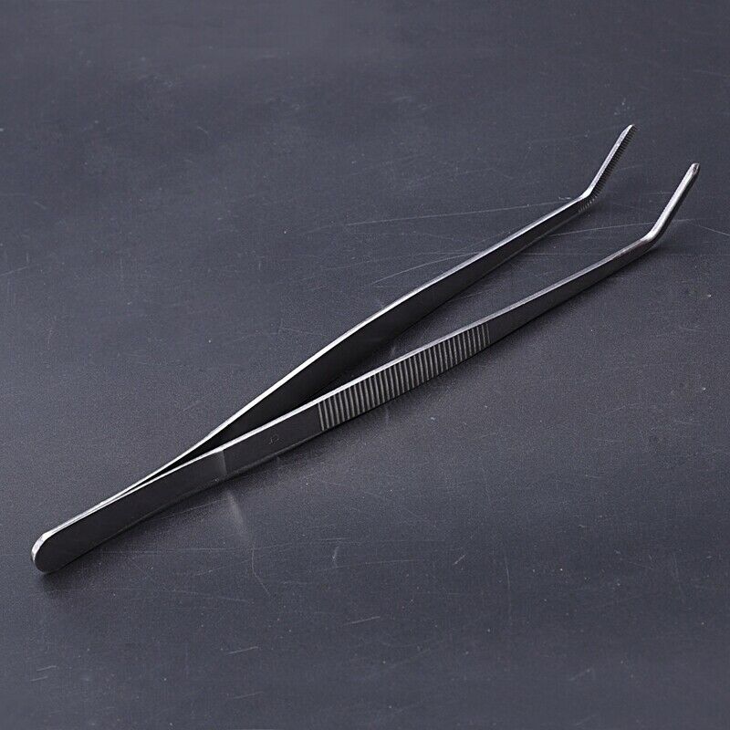 Stainless Steel Straight and Curved Nippers Tweezers Feeding Tongs for Rept E6B2