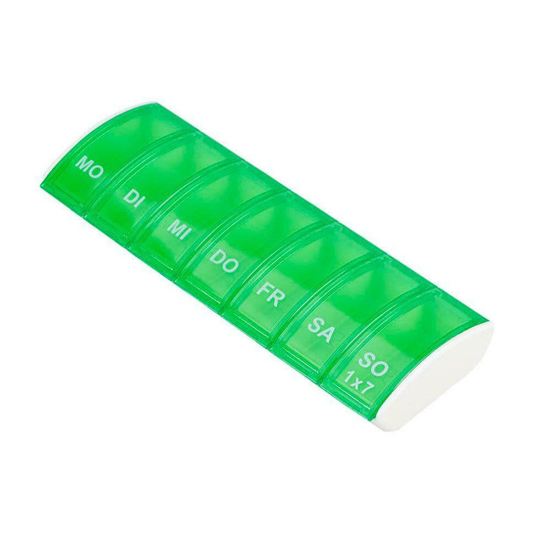 7 Days Pill Case 7 Grids Mini Medicine Splitter Tablet Storage Box (Green)