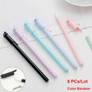 6PCS Cute Cat Gel Pen Black Ink Pens Lovely Stationery School Office Supplies