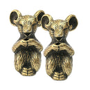 2pcs Brass GoldenFeng Shui Statue Chinese Zodiac Animal Mouse/Rat Birthday Gift