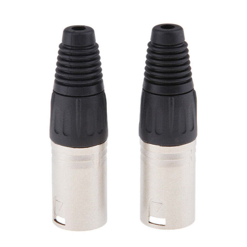 2x Metal 4Pin XLR Male Cable Connector, for Pro Microphones