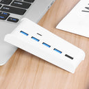 USB Hub with 5 USB A + 1 USB C Ports for PS5 PS5 Digital Edition White A
