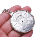 10cm Long 50 Year Calendar Design Keychain Flat Split Ring